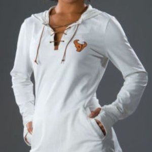 All Sport Couture NFL Womens Houston Texans Game-On Cream Hoodie New